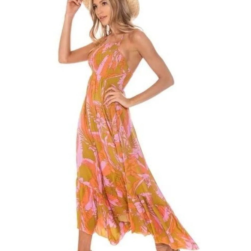 Free People Pink and Orange Maxi Dress